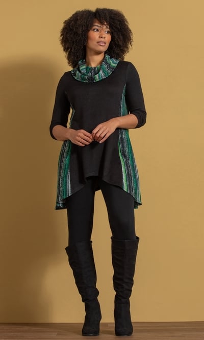 Dipped Hem Knitted Tunic Top