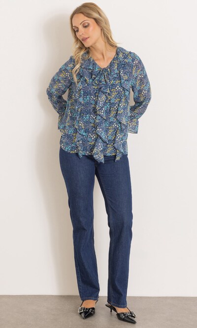 Ditsy Frilled Long Sleeve Top