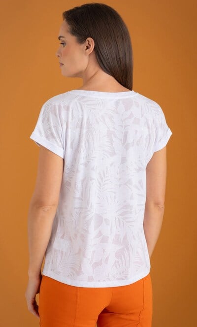 Embellished Floral Burnout Top