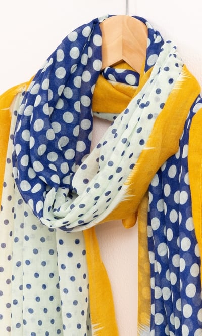 Lightweight Polka Dot Tassel Scarf