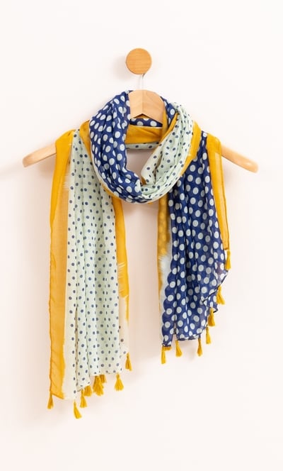 Lightweight Polka Dot Tassel Scarf