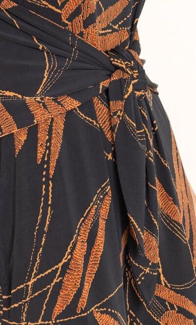 Printed Wide Leg Jersey Jumpsuit