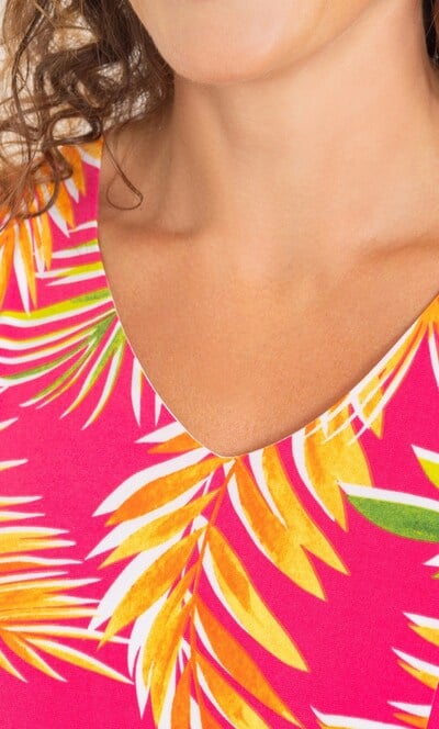Anna Rose Sleeveless Leaf Printed Dress
