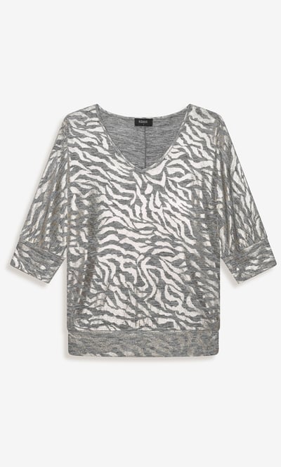 Animal Print Foil Batwing Top