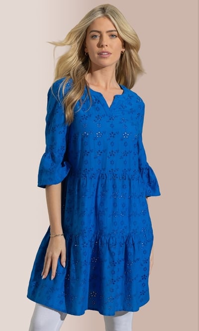 Schiffli Cotton Tunic Top
