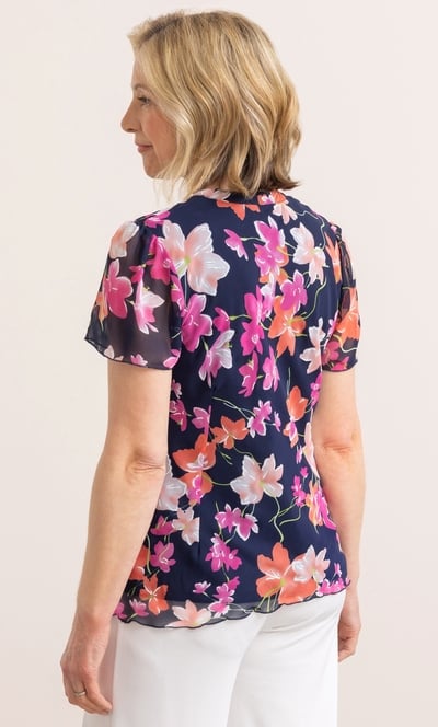 Anna Rose Floral Print Ruffle Top