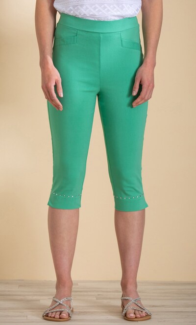 Embellished Pull On Capri Trousers