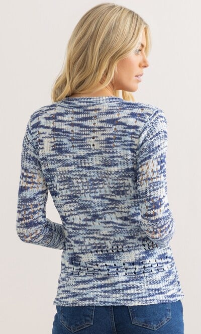 Space Dye Open Tape Yarn Knit Jumper