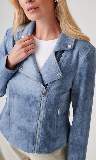 Soft Touch Zip Biker Jacket