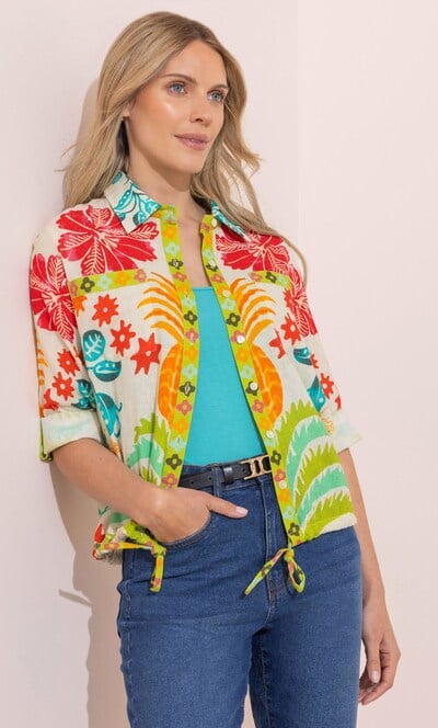 Tropical Printed Cotton Jacket