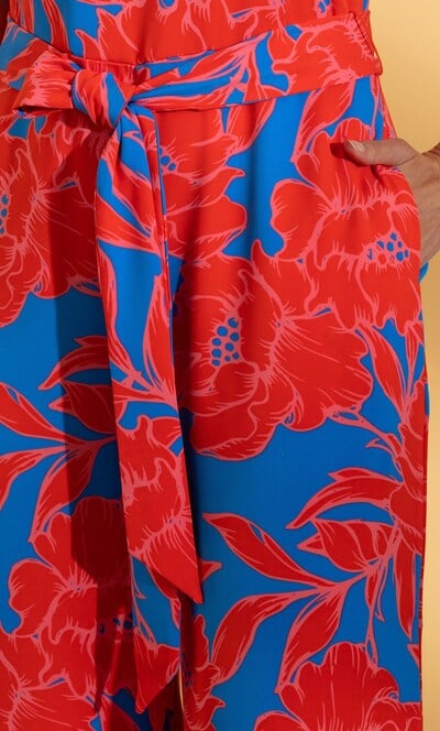 Wide Leg Floral Print Jumpsuit
