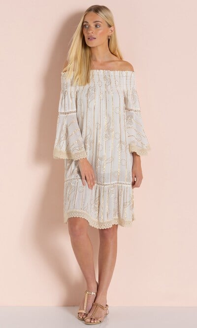 Bardot Shimmer Print Dress