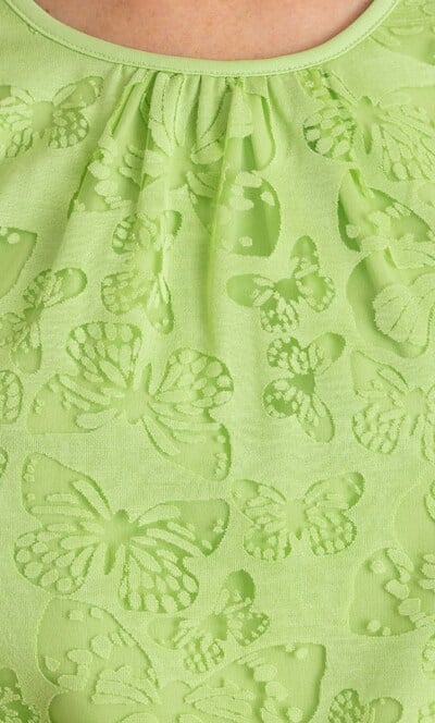 Anna Rose Burn Out Butterfly Top
