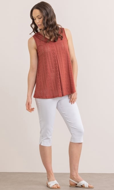 Eyelet Cut Sleeveless Top