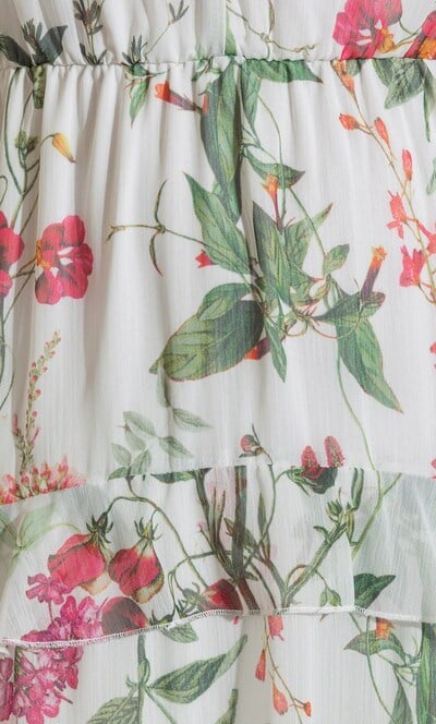 Garden Print Frilled Maxi Dress