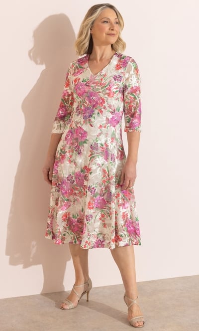 Anna Rose Embellished Mesh Dress