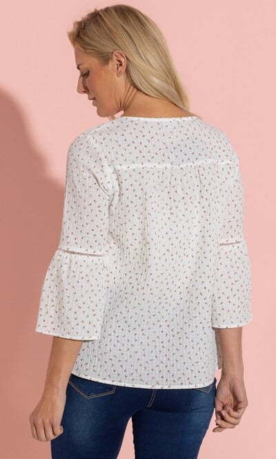 Floral Printed Seersucker Top