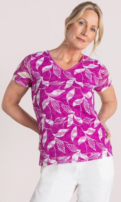 Anna Rose Printed Lace Top