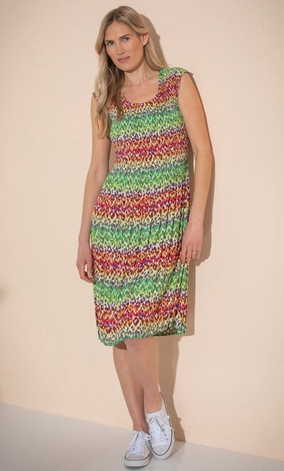Animal Print Pleated Dress