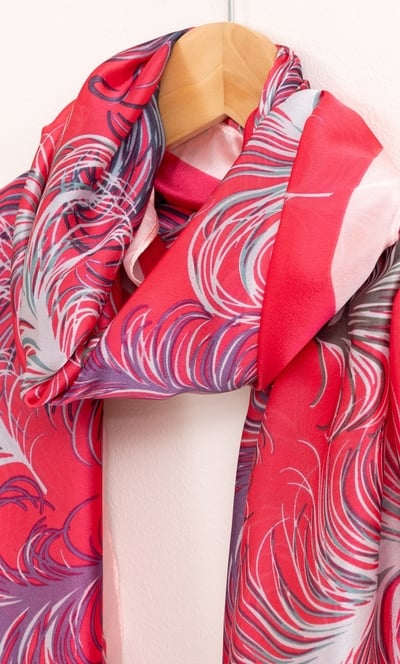 Lightweight Feather Printed Scarf