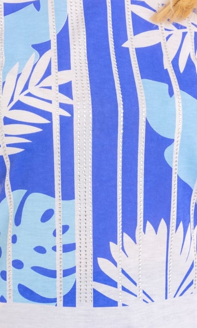 Embellished Printed Short Sleeve Top