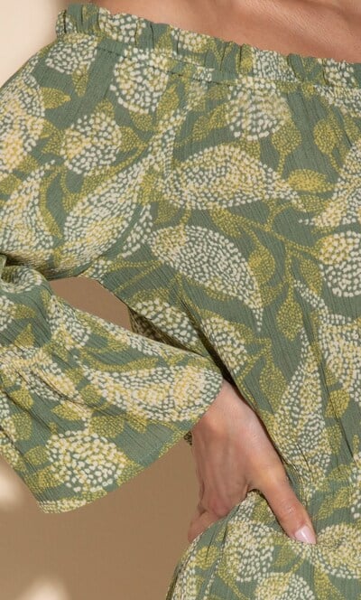 Printed Bardot Top