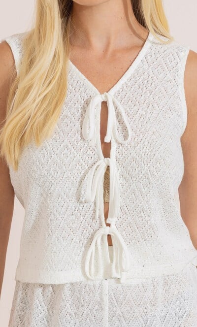 Knitted Sequin Tie Vest