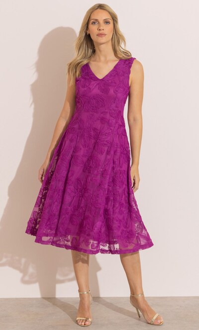 Floral Mesh Midi Dress