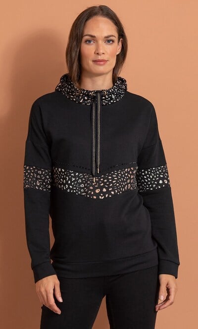 Embellished Colour Block Cosy Hoodie
