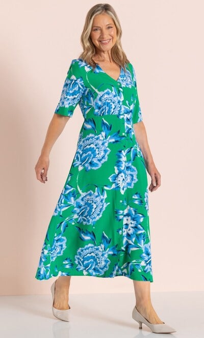 Anna Rose Printed Shirt Midi Dress