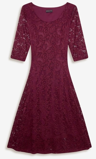 Anna Rose Floral Stretch Lace Midi Dress