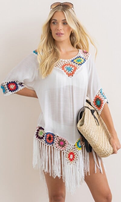 Crochet Detail Tassel Top