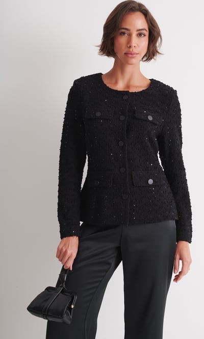 Embellished Boucle Fitted Jacket