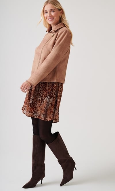 Soft Touch Zip Biker Jacket