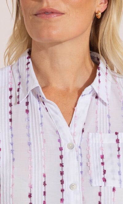 Anna Rose Textured Striped Blouse