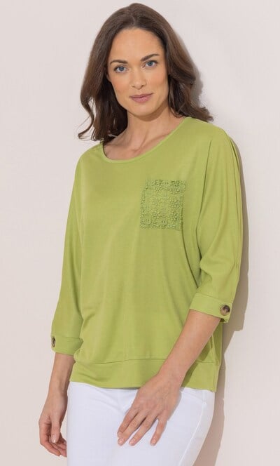 Lace Pocket Jersey Top