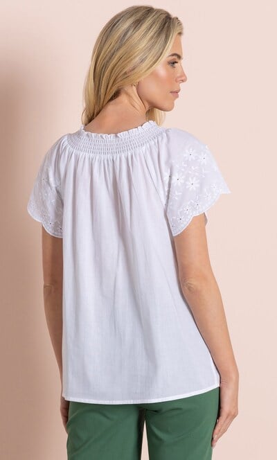 Embroidered Short Sleeve Top