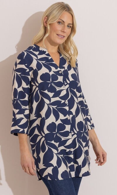Anna Rose Printed Longline Blouse