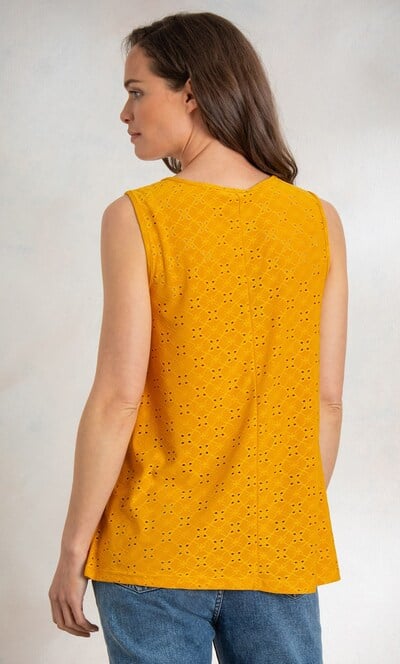 Eyelet Cut Sleeveless Top
