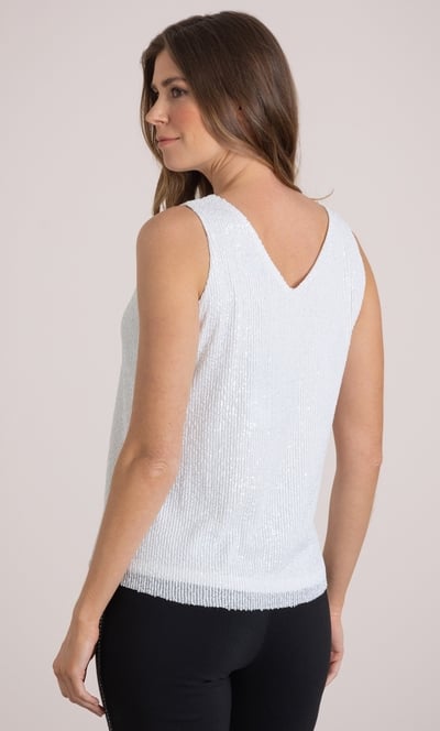 Sleeveless Sequin Mesh Top