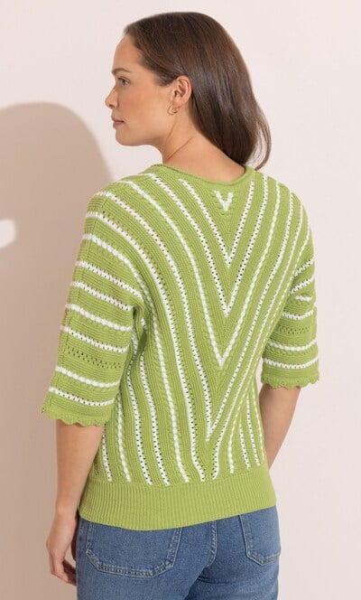 Chevron V Neck Jumper