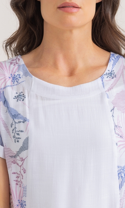 Printed Panel Tunic Top