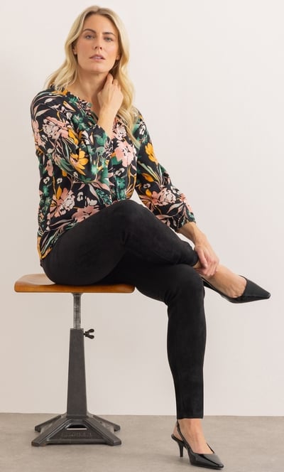 Garden Print Raglan Sleeve Top