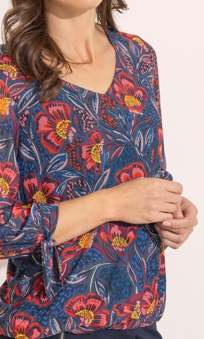 Bouquet Printed Mesh Top