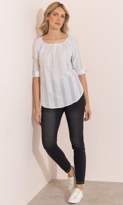 Textured Striped Blouse