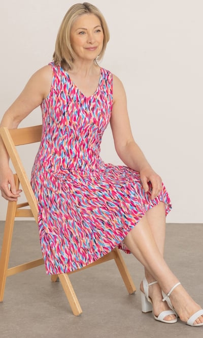 Anna Rose Printed Sleeveless Jersey Dress