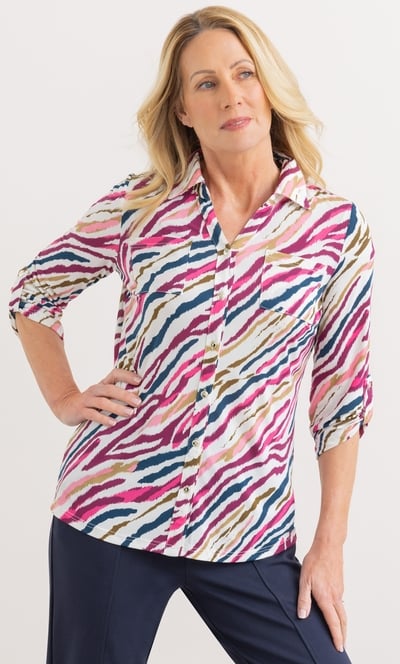 Anna Rose Animal Print Blouse