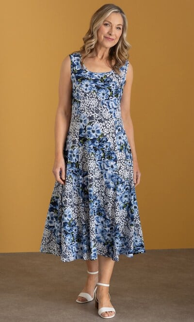 Anna Rose Textured Floral Print Midi Dress