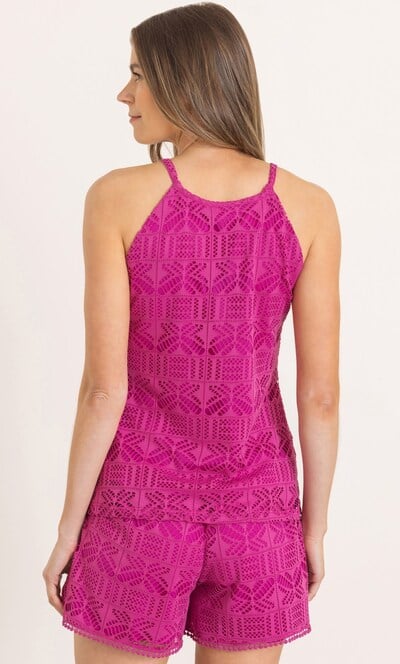 Sleeveless Jersey Lace Top