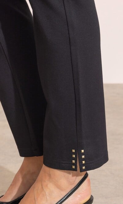 Slim Leg Studded Pull On Ponte Trousers